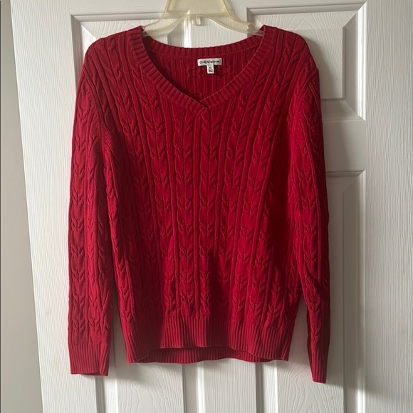 croft & barrow Sweaters - Croft & Barrow Red Cotton Sweater
